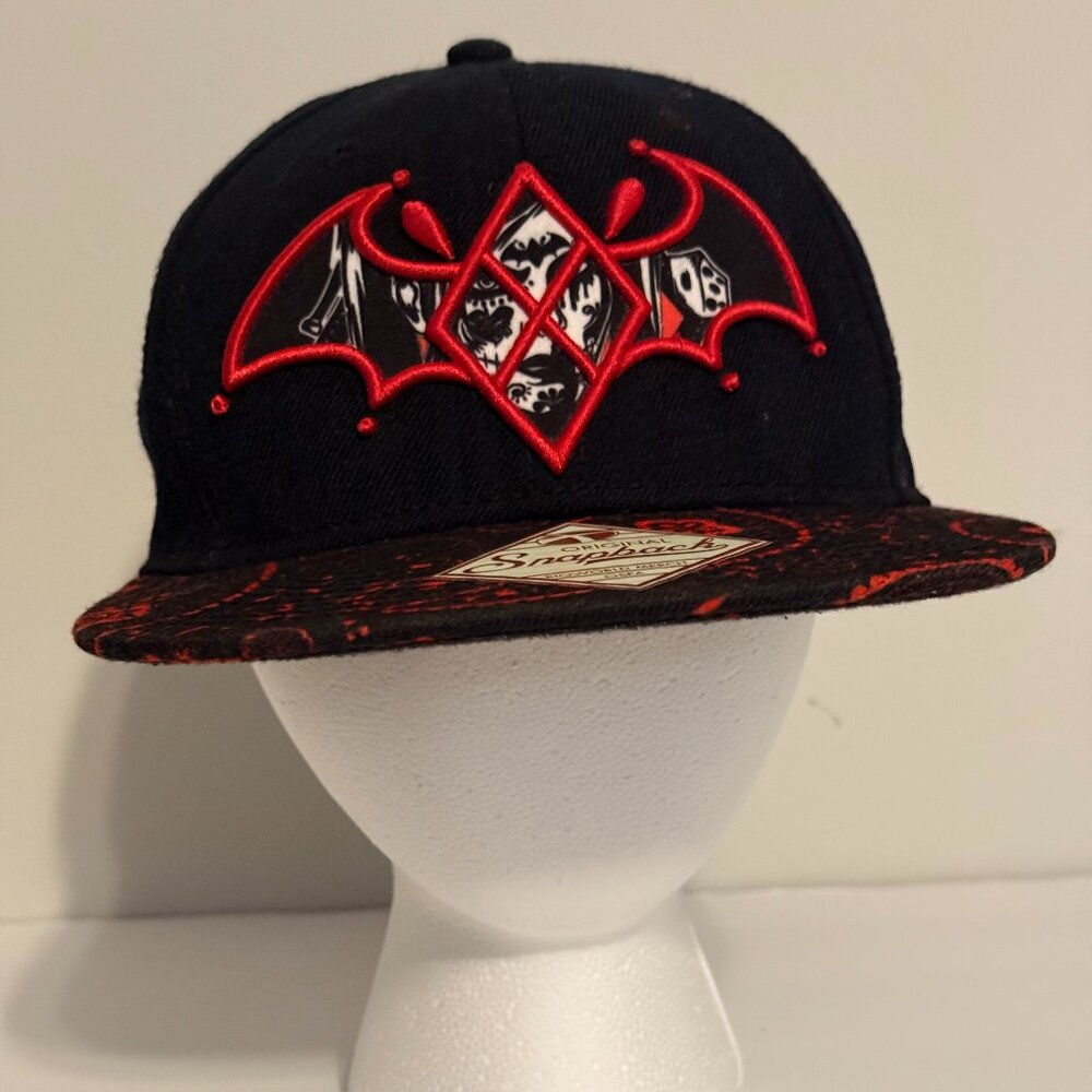 Official DC Comics Harley Quinn Batman Logo Black/Red Baseball Hat Cap RARE
